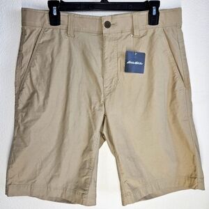 NWT !!! Eddie Bauer Mr. Voyager Flex Chino Men's Flat Front Shorts Size‎ 33